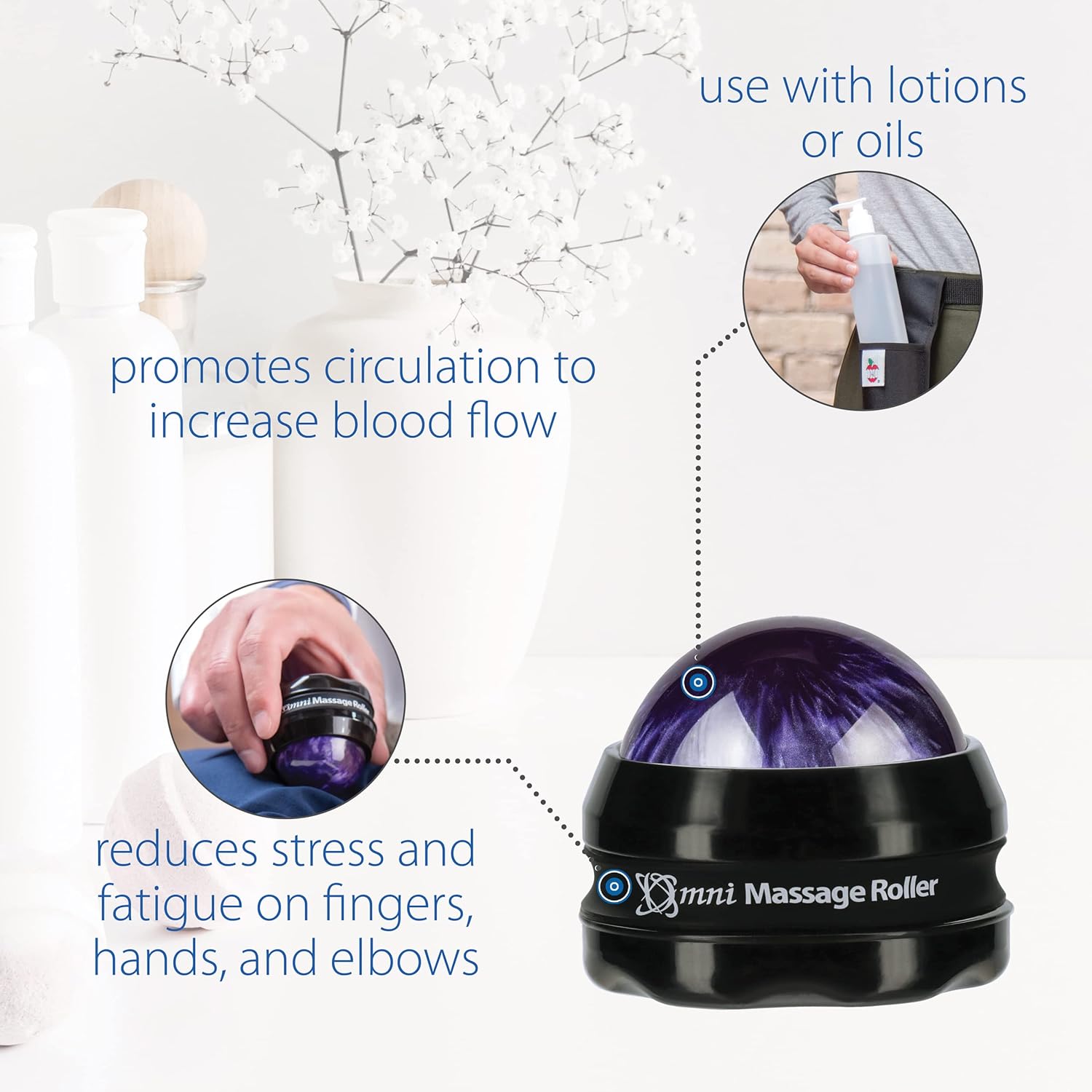 Omni Massage Roller Black Cap - Purple