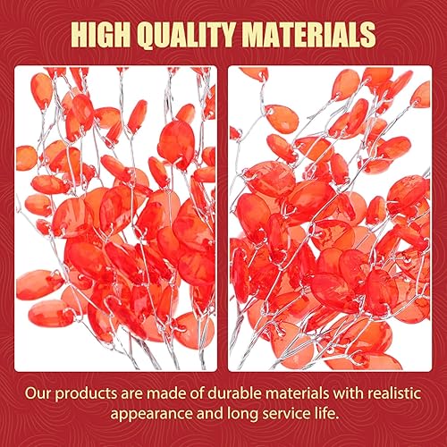 Miniatura 3 de Abaodam 100 piezas de esquejes de árbol de Navidad, coronas de Navidad, palitos artificiales de flores con cuentas florales, tallos de flores de