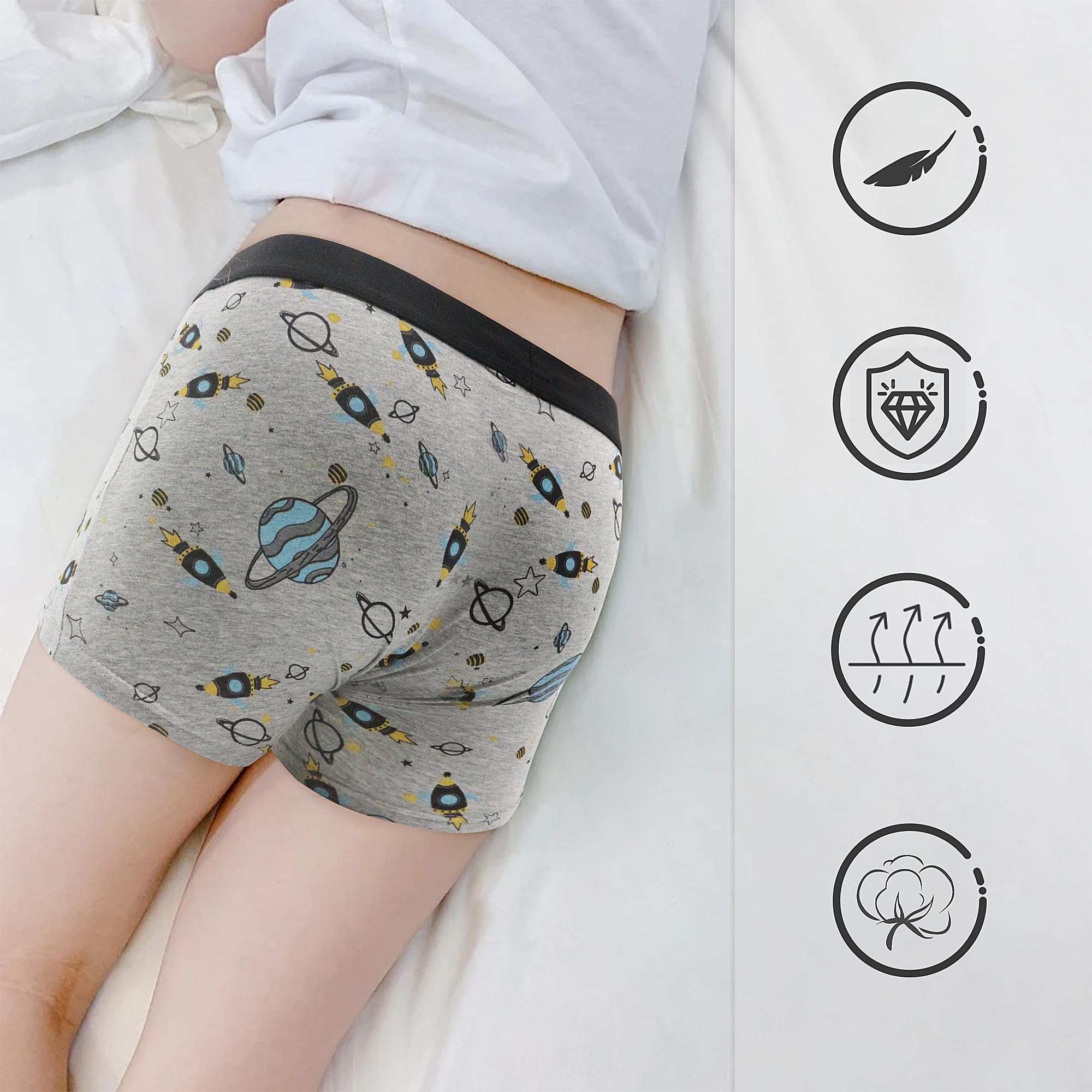 (Lot de 12 Boxer Enfant - Boxers Confortables pour Enfants - sous-Vêtements pour Garçons Riches en Coton 6-18 Ans
