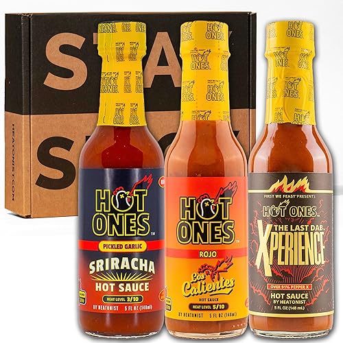 Hot Ones Hot Sauce Challenge Set - Season 26 Trio - Made with Natural Ingredients - Unique Small Batch Sampler Gift Set Variety - 5 fl oz Bottles (3-Pack) - Season 26 - Trio Pack