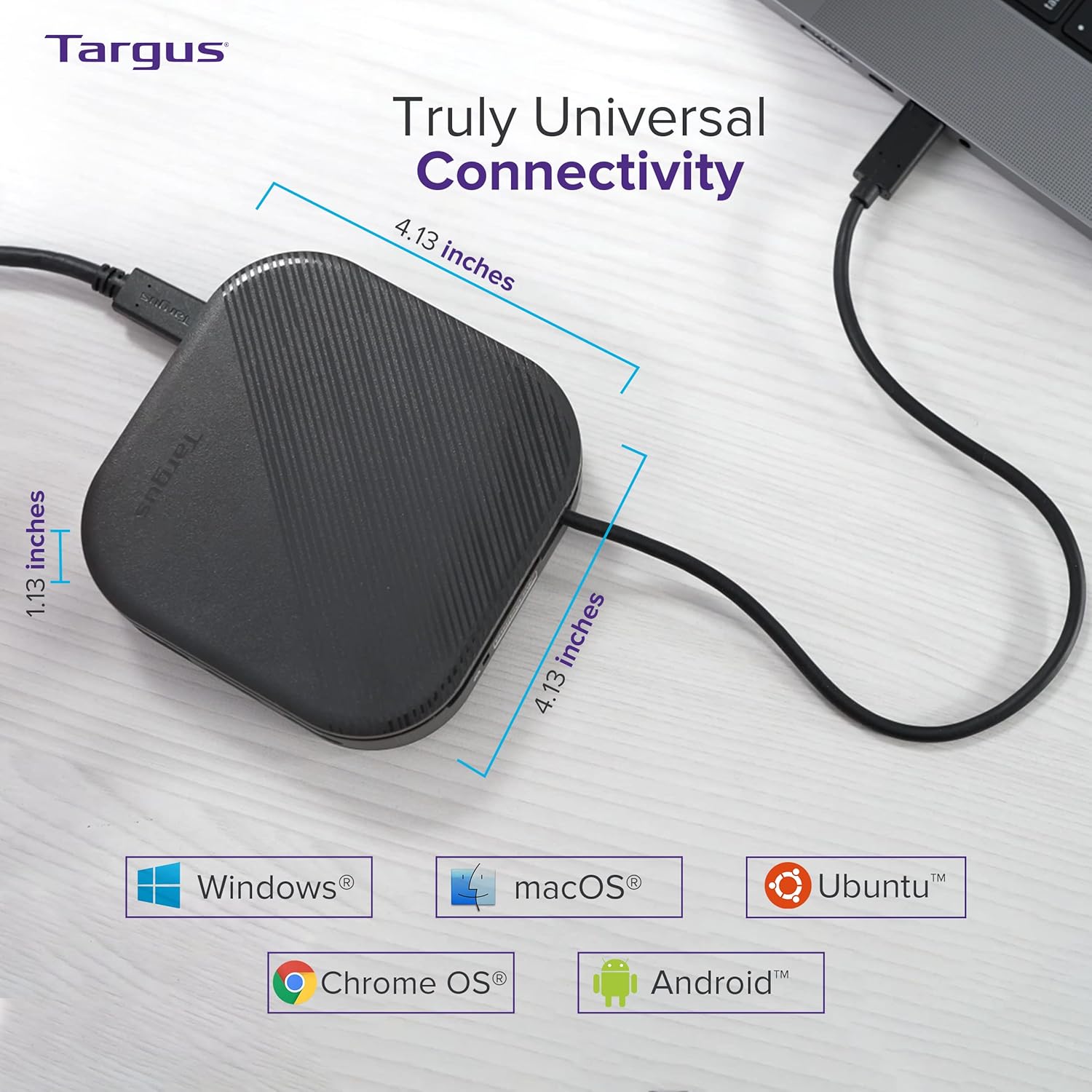 Targus USB-C Universal Dual HD Docking Station with 80W PD Pass-Thru, Dual Monitor (HD) or Single Monitor (2K), TAA Compliant Laptop Docking Station with DisplayLink