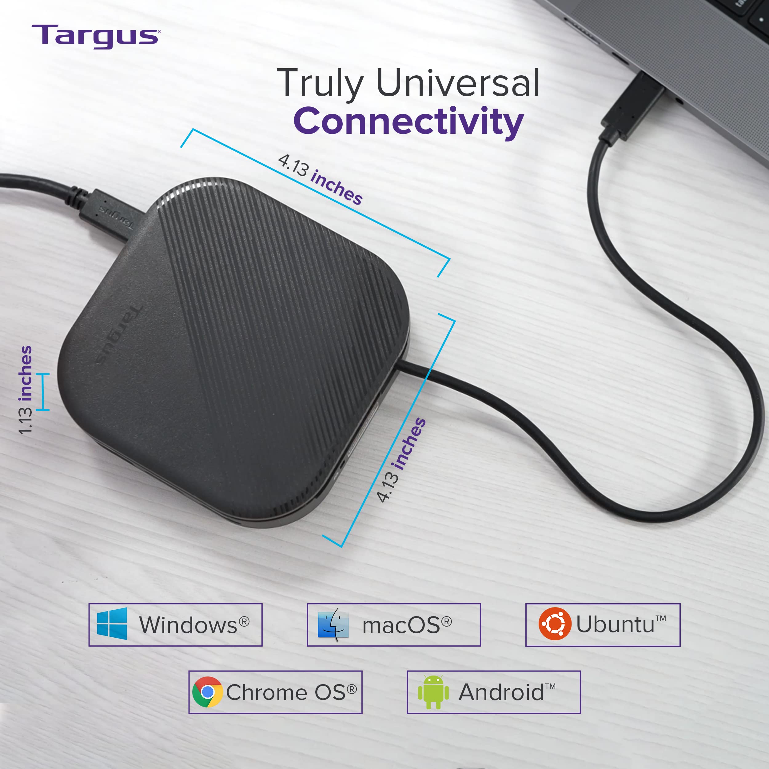 Targus DOCK116GLZ Station d'accueil Avec Fil USB 3.2 Gen 2 (3.1 Gen 2) Type-C Noir