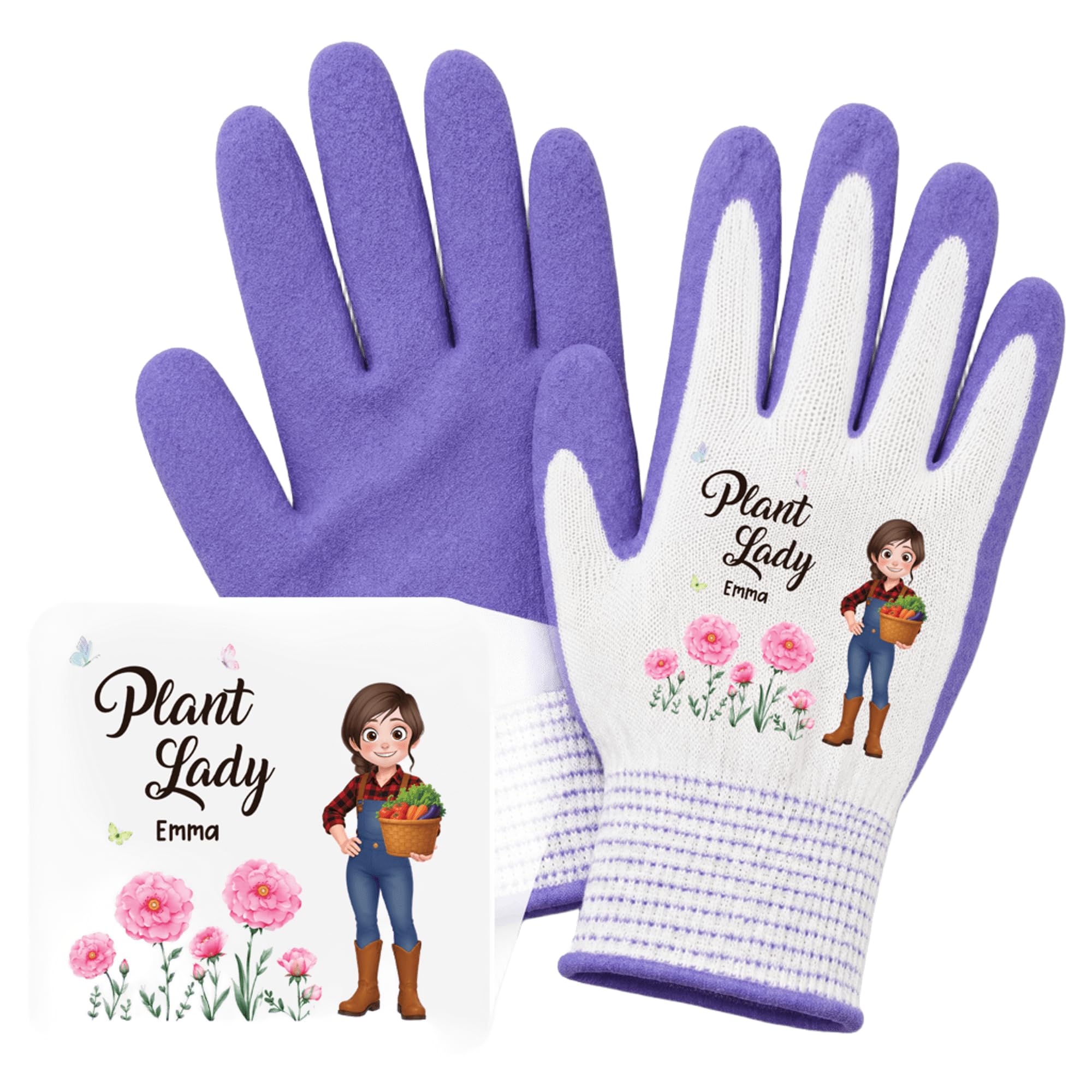 Personal Chic Personalised Gloves - Plant Lady Birth Flower - Gardener Of The Year - Garden gloves Women, Ladies Gardening Gloves, Garden Glives, Gardening Glives, Garden Glove for Women