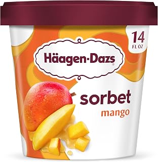 Häagen-Dazs Mango Sorbet 14 oz - All-Natural Frozen Treat, Vitamin C Rich, Tropical Mango Puree Refreshment