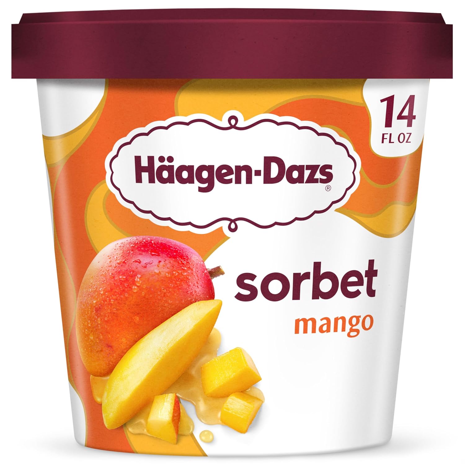 Häagen-Dazs Mango Sorbet 14 oz - All-Natural Frozen Treat, Vitamin C Rich, Tropical Mango Puree Refreshment