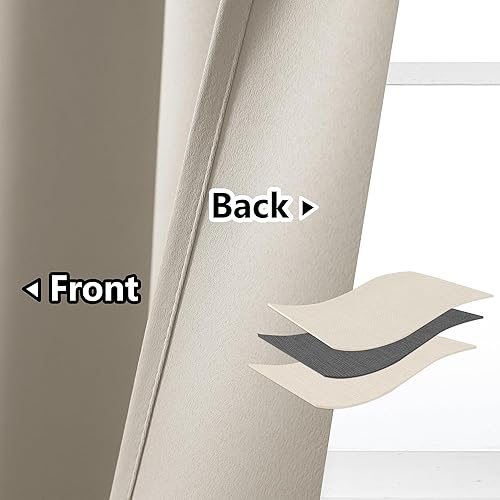 Miniatura 3 de Cortinas de puerta para privacidad de puerta, cortinas beige con ojales para dormitorio, cortina de ventana de puerta, cortinas de aislamiento