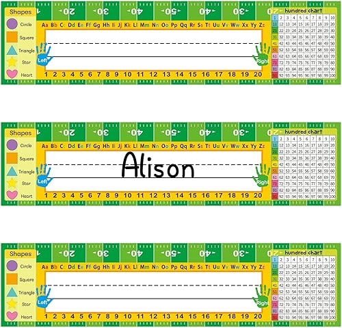 Paquete de 50 placas de identificación para escritorios de estudiantes, coloridos edificios estilo Blcok, etiquetas de nombre para aula, cubículos