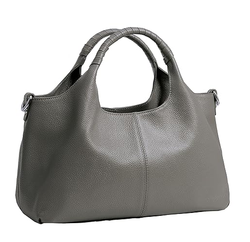 Iswee Genuine Leather Shoulder Bags Purses and Handbags for Women Satchel Designer Cross Body Hobo Medium Size Tote