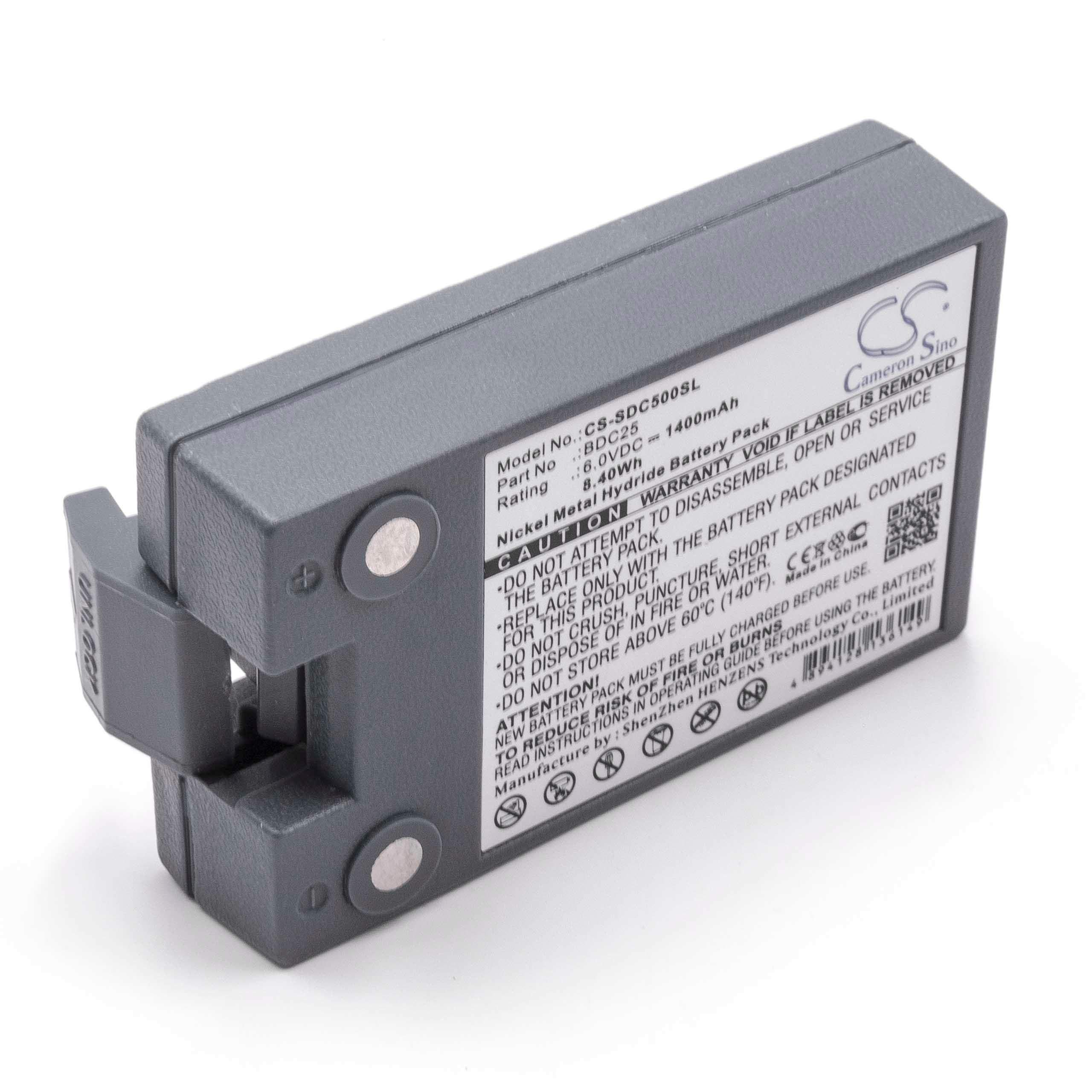 vhbw batteria sostituisce Sokkia BDC25M, BDC25B, BDC25A, BDC25 per dispositivo di misurazione laser (1400mAh, 6V, NiMH)