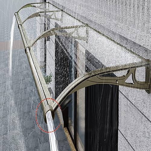 Toldo curvo para puerta de ventana con fregadero de aleación de aluminio, toldo de ventana de porche anti-UV, cubierta de policarbonato transparente