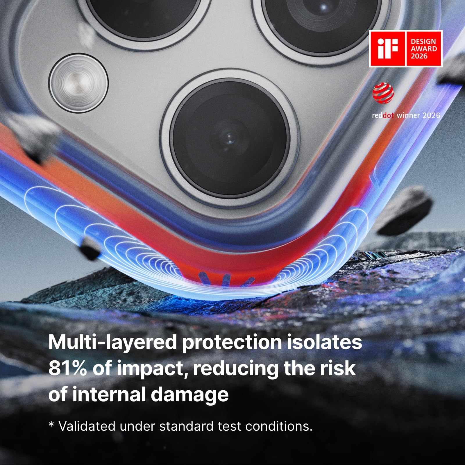 RHINOSHIELD Etui kompatybilne z MagSafe do iPhone'a 15 Pro Max | AirX - ultra amortyzowane etui na telefon odporne na wstrząsy, zwiększona trwałość, 100% recyklingu - Flux Gray
