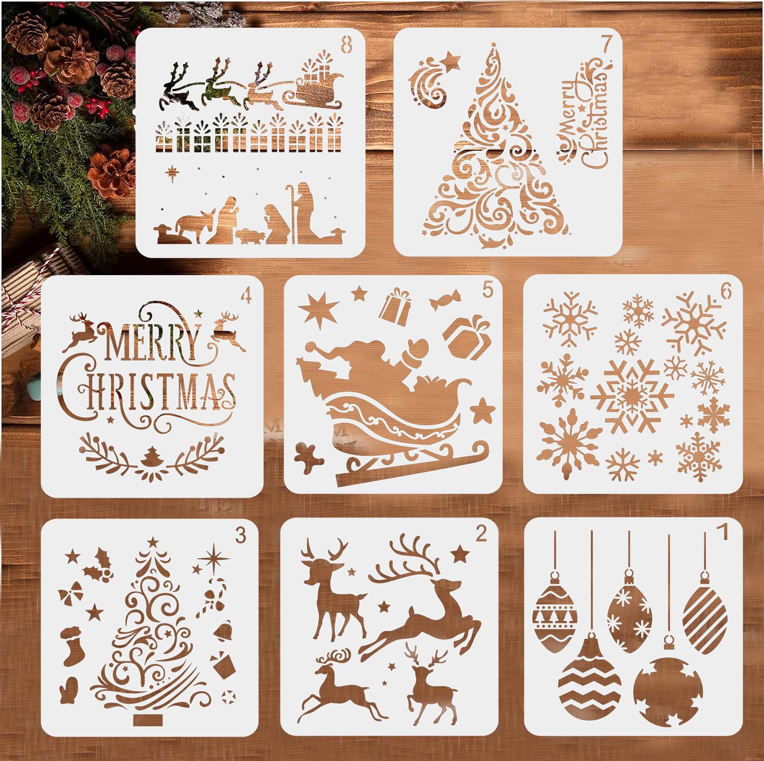 9 Plantillas De Pintura De Belén De Navidad, Reutilizables, Plantillas De Dibujo Para Pintar Sobre Lienzo De Madera Plantillas De Pintura