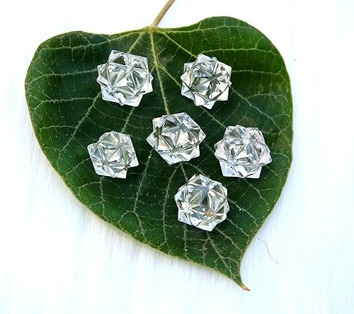 Miniatura 8 de Jet - Cristal de 20 puntos de cuarzo Merkaba Star Chakra Platónico Curación Reiki Potencia Brasileña Peso aproximado 0.18-0.25 oz