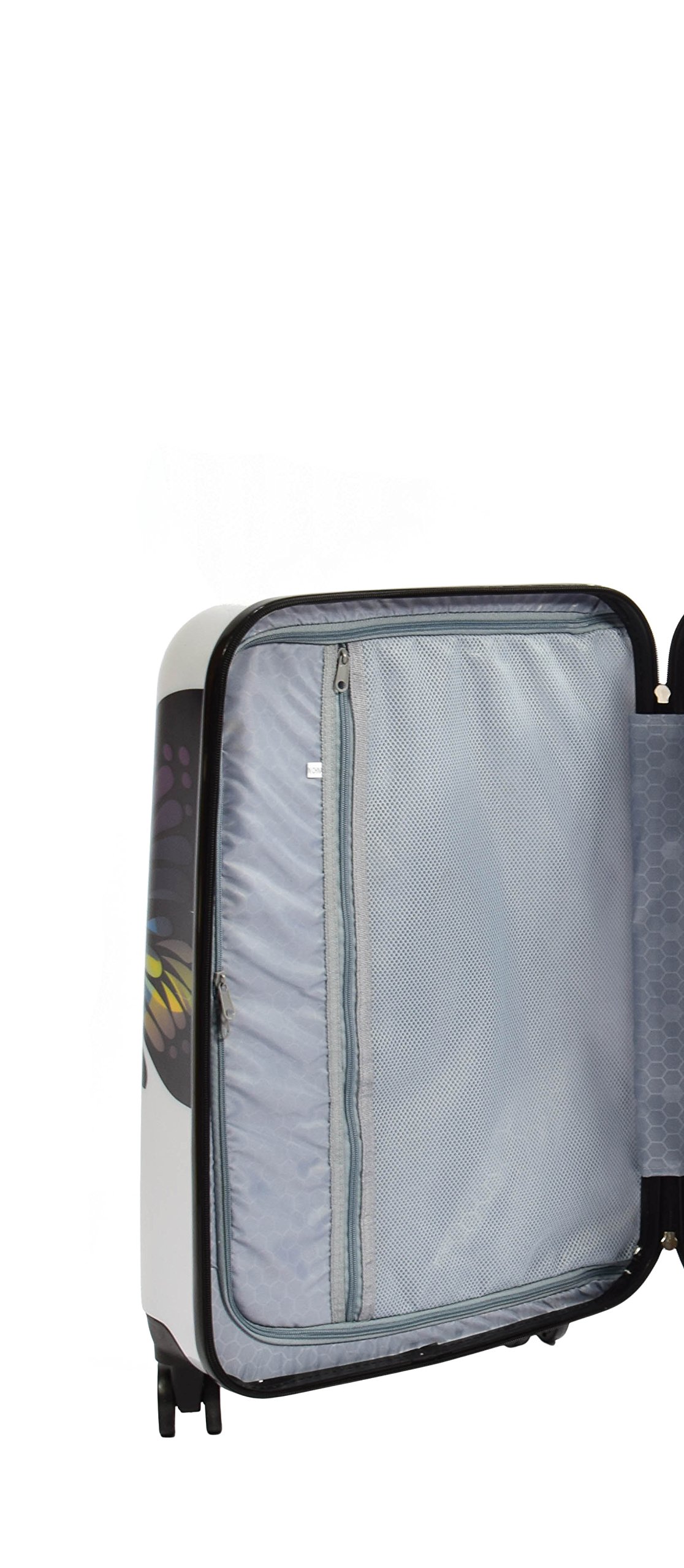 A1 FASHION GOODS Equipaje de 4 ruedas de policarbonato duro, ampliable, ligero, maletas de viaje, impresión de mariposa grande, multicolor, Medium Check-in Size 24", Hardside Equipaje expandible sobre