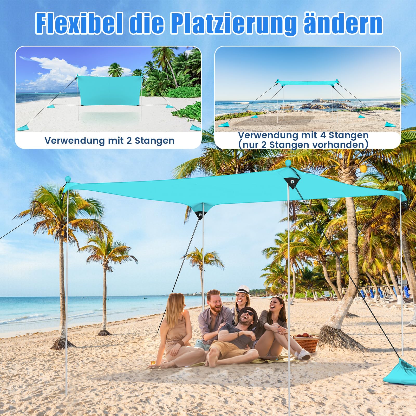 costway sonnensegel Strandzelt 300 x 300 cm, UPF 50+, Sonnenzelt mit Sandankern, Sandsäcken und 2 Stützstangen, tragbarer Sonnenschutz, Sonnendach für Strand, Angeln, Picknick (Türkis) Sport & Freizeit Pedal:Brake Reddit Gravel Bike Saddle 20240910