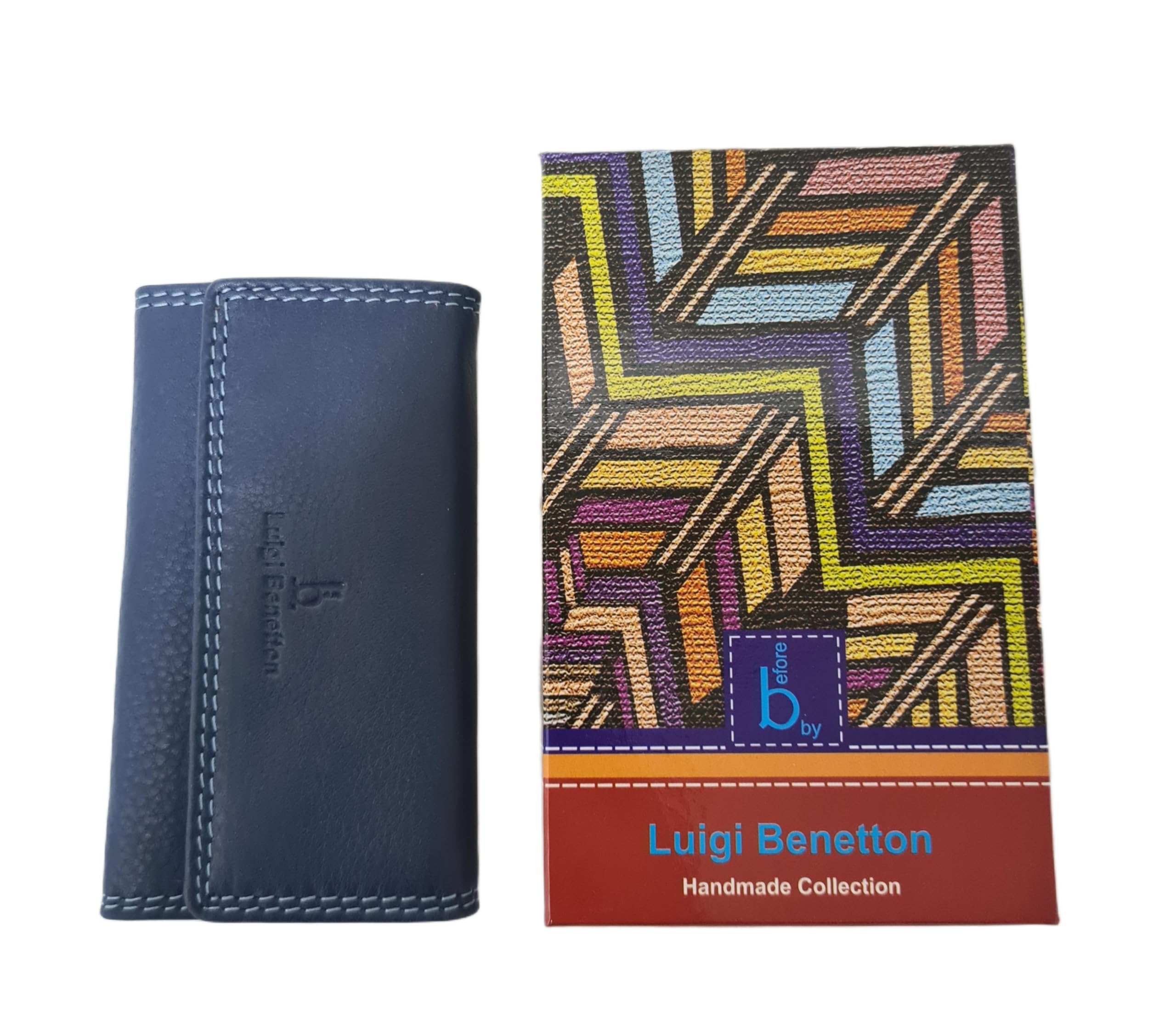 Luigi Benetton Portachiavi Vera Pelle Uomo Donna Chiavi Lunghe 8 Ganci Dimensione 13x6x2 Art. 3004/3104