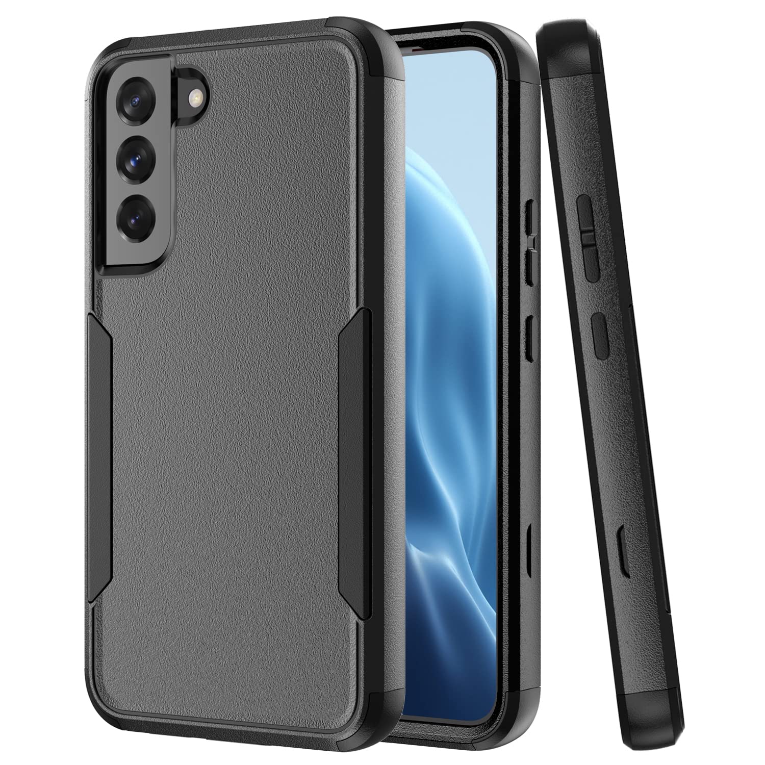 Amosry Compatible with Samsung Galaxy S22 Case, Drop-Resistant, Shockproof, Anti Friction, Anti Fingerprint, for Samsung Galaxy S22 (Black)