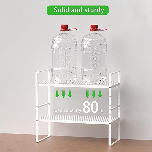 Miniatura 10 de SOFRON Estante de almacenamiento expandible apilable para cocina, baño, despensa, armario de especias, encimera de café, escritorio de oficina en