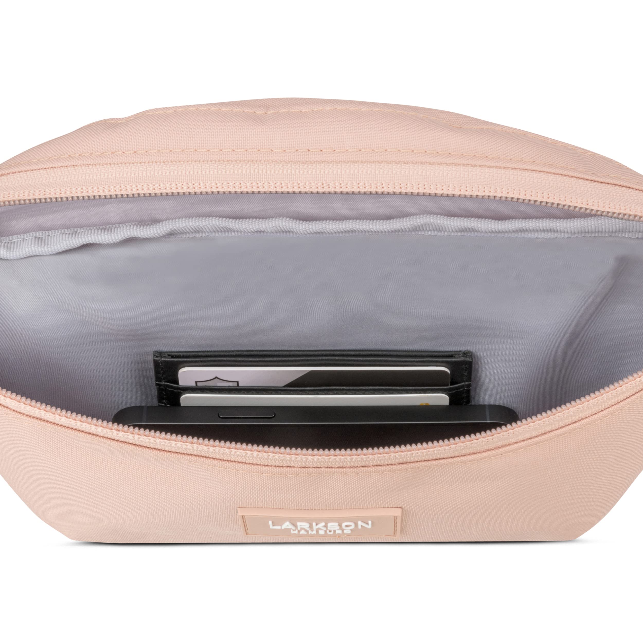 LARKSON Torba nerka damska i męska - Finn - saszetka biodrowa do uprawiania sportu na świeżym powietrzu w mieście - stylowa torba na pasek na festiwal - Crossbody Bag z paskiem - wodoodporna, rose