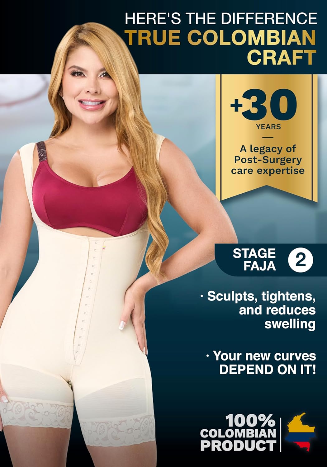Sonryse Tummy Tuck Compression Garment for Women Fajas Colombianas Reductoras y Moldeadoras Stage 2 Faja - Image 2