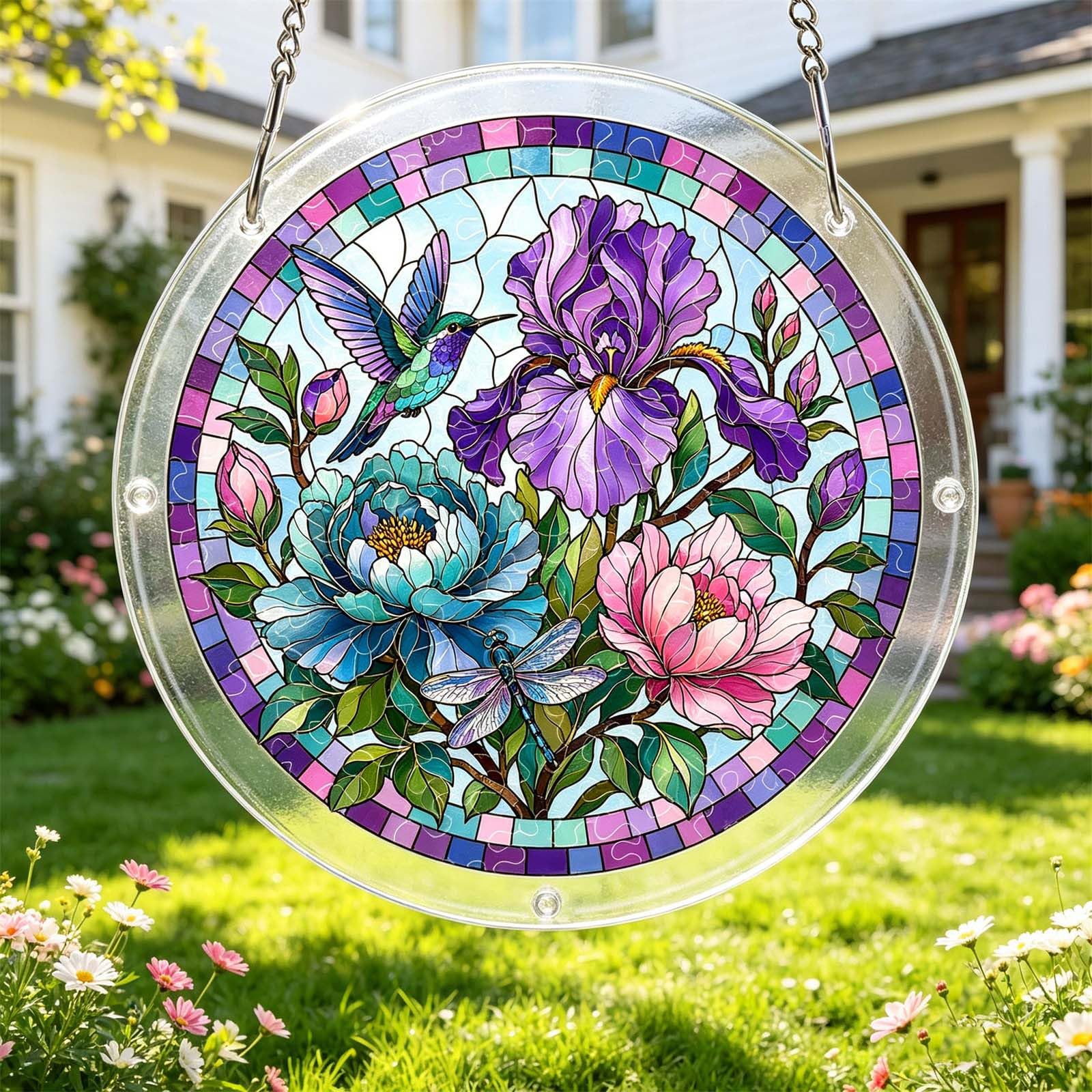 Acrylic Puzzle Suncatcher, Goldfinch Sun Catcher Puzzle for Window Hanging, DIY Craft Puzzles for Adults, Home and Garden Decor (F)