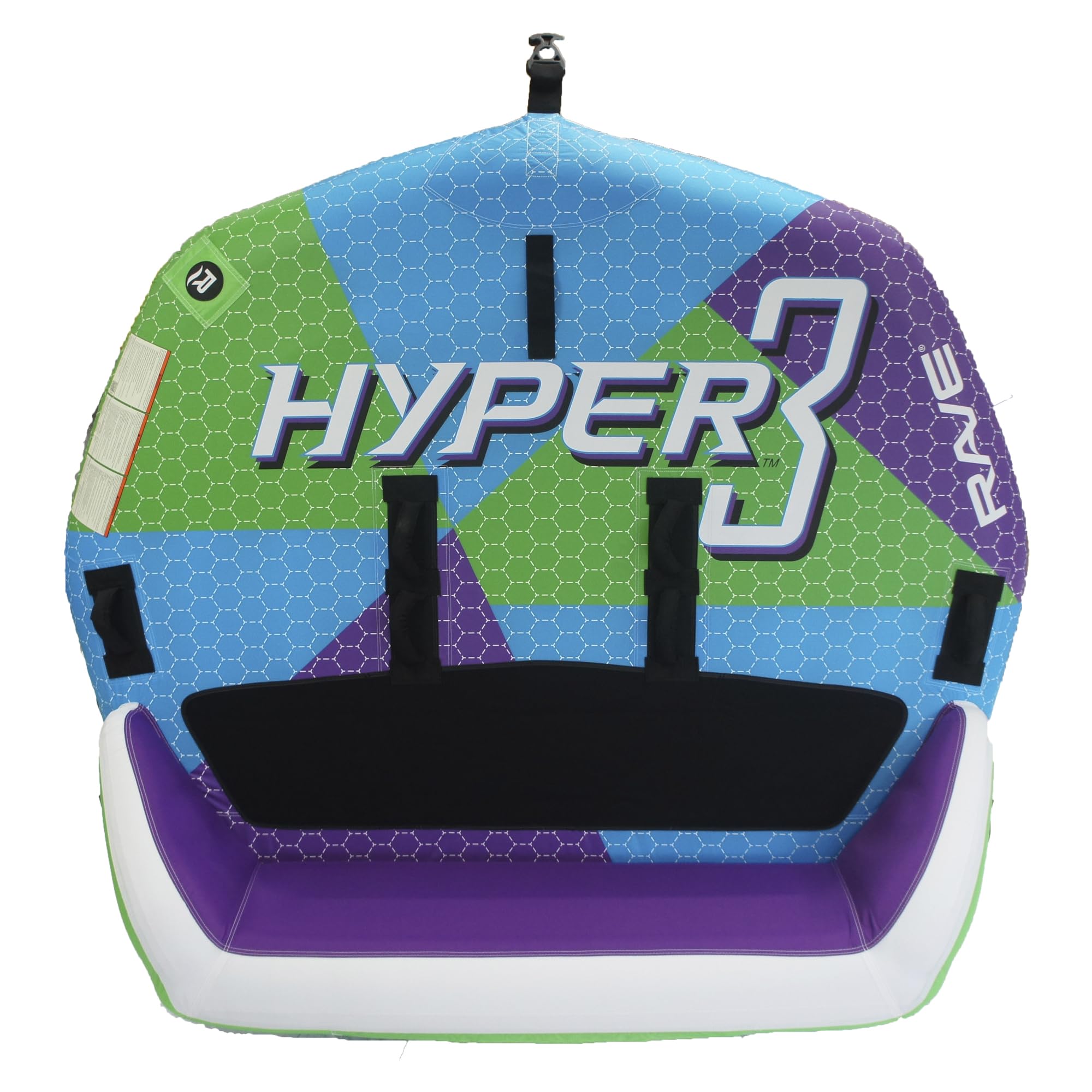 Rave Sport Hyper 3 Inflatable Boat Towable Tube, 3 Person Rider