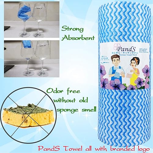 Miniatura 5 de Toallas de papel de viscosa reutilizables para cocina, 10 x 15.7 pulgadas, prácticas, sin pelusas, resistentes, fuertes, absorbentes, de secado