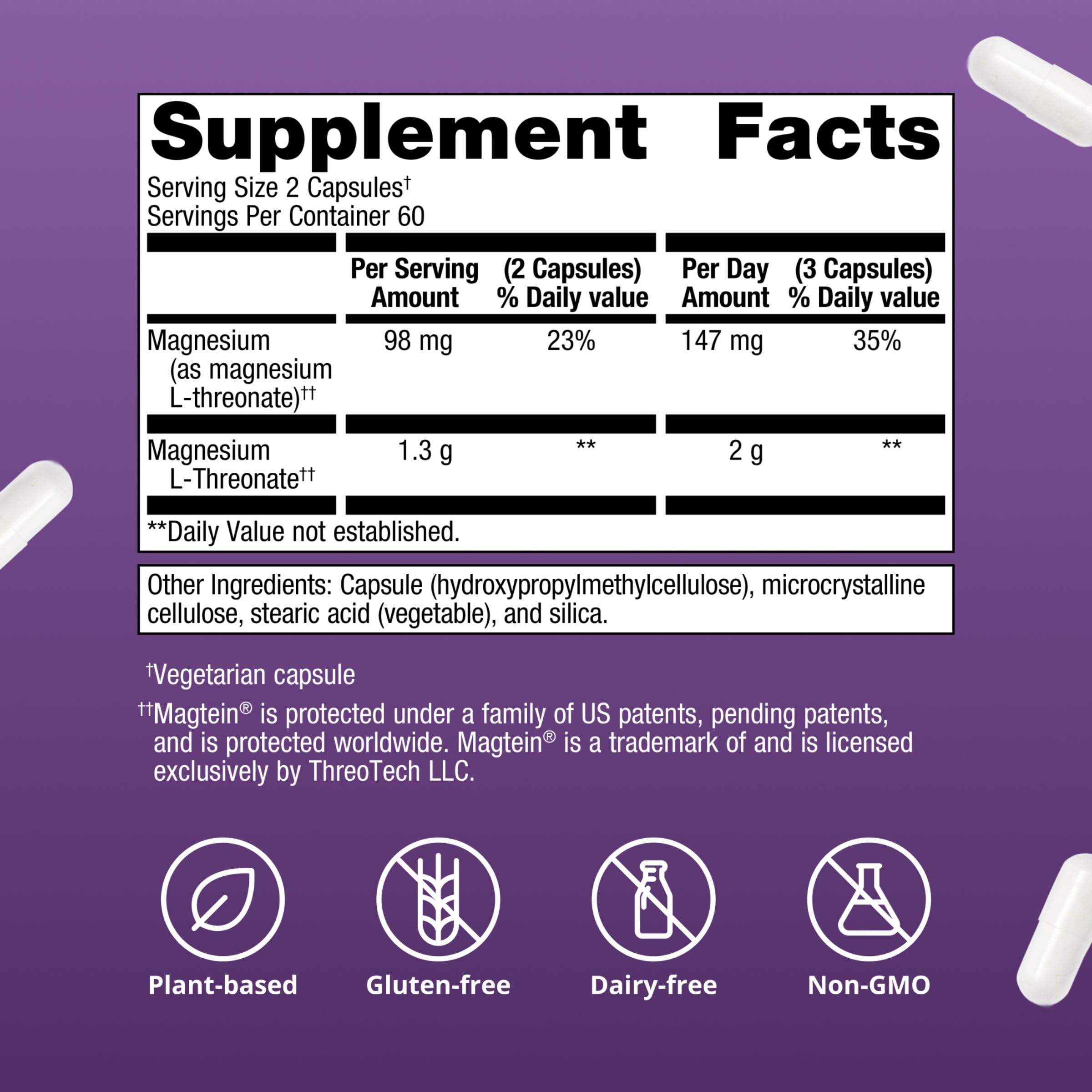 Metagenics Magnesium L-Threonate Magtein Brain Support, 120 Capsules — Amazon image 5