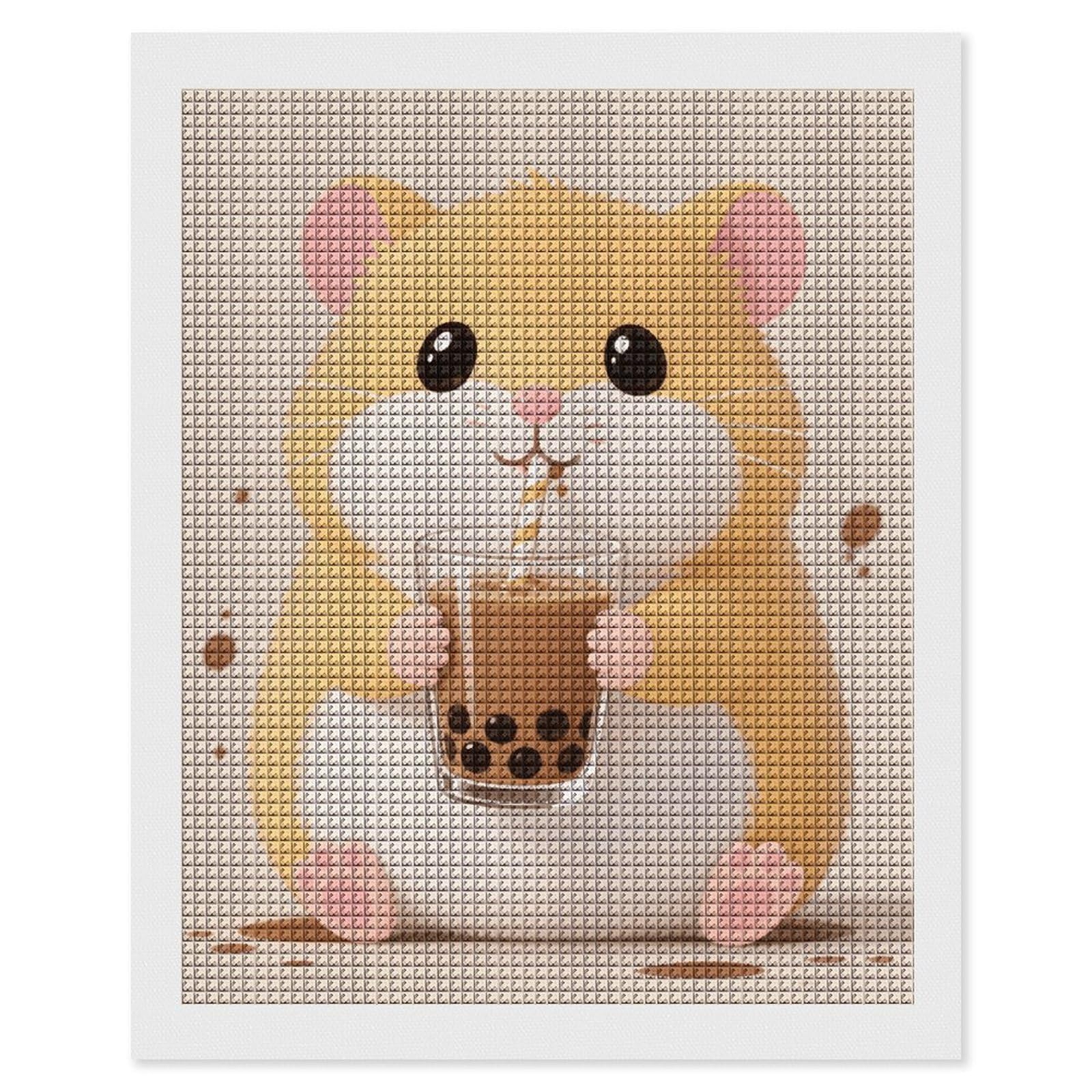FodPand Hamster 5D Diamond Painting Kits for Adults Beginners Full Drill Square Diamond Dots Pictures Gem Art Supplies for Home Wall Room Decoration DIY Craft Set Gift 16x20