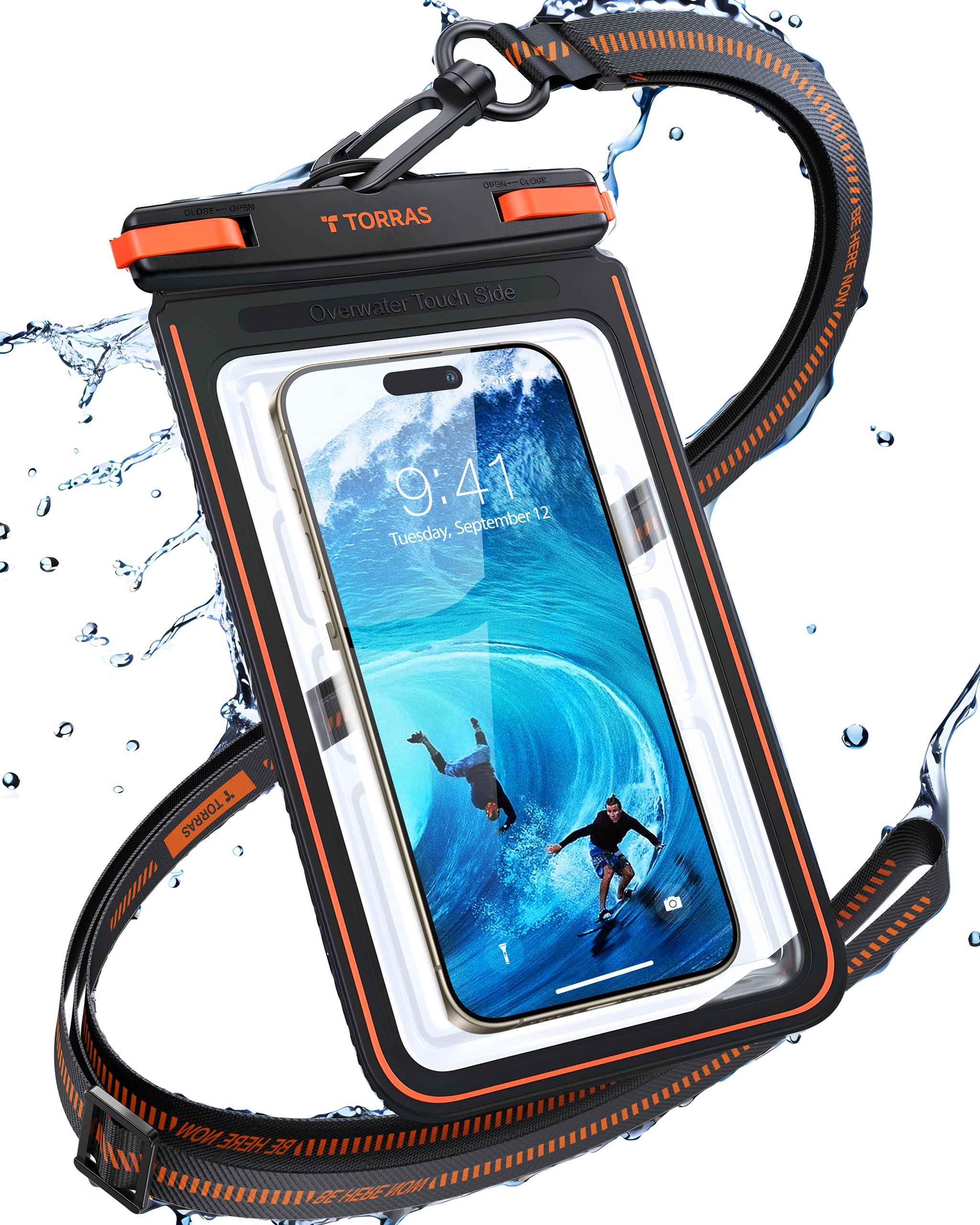 TORRAS IPX8 Waterproof Phone Pouch Floating, Underwater Screen Touchable, Water Proof Case with Lanyard for iPhone 17 Pro Max 16 S26, Cellphone Dry