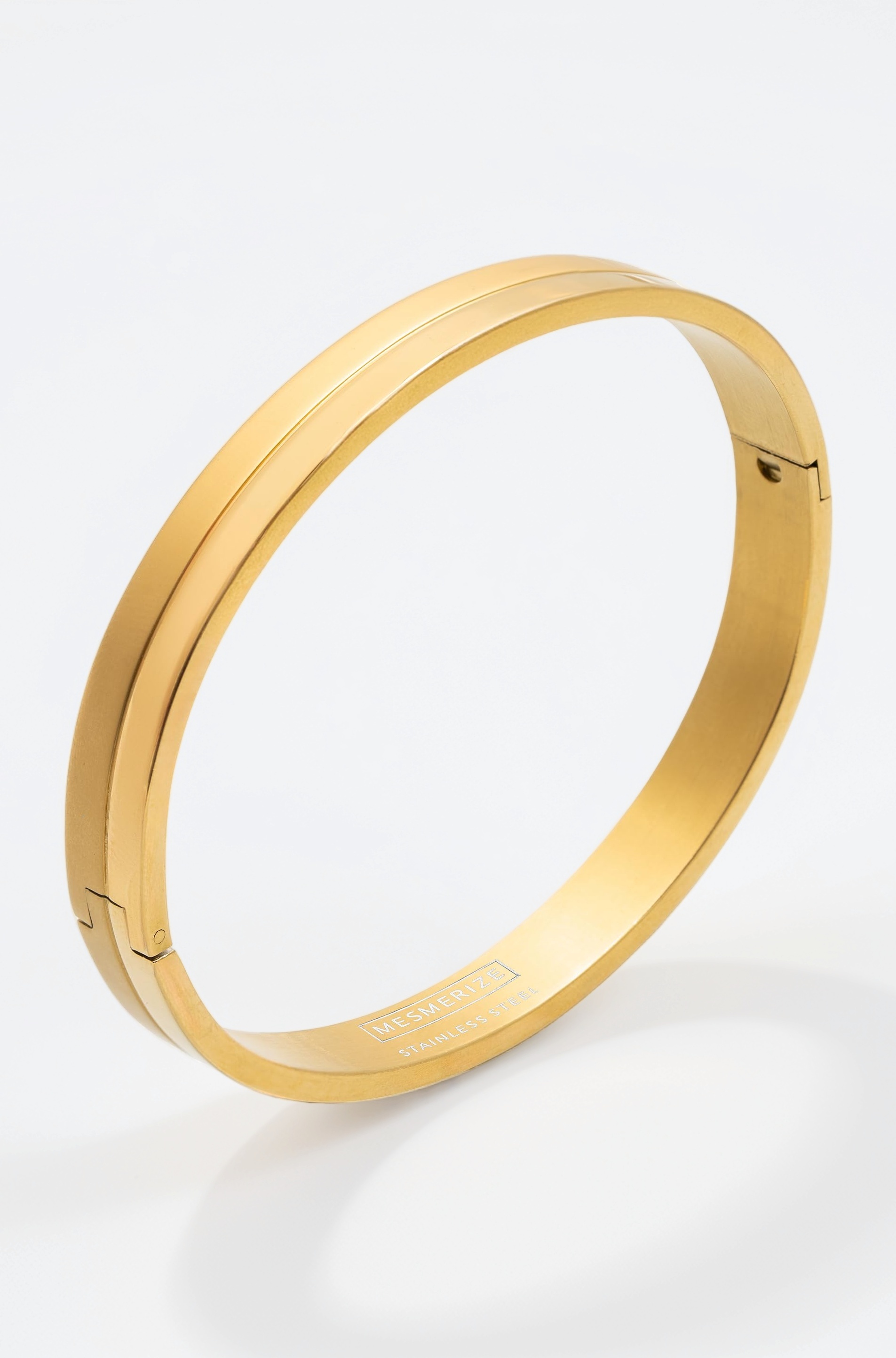 Mesmerize Stainless Steel Sirius Openable Oval Kada Bracelets | Bracelet for Men and Boys in Black, Gold, Silver Kada | Waterproof, Anti-tarnish, Rust-free, Skin friendly | 8 mm Bracelets for Men| 6 months warranty included