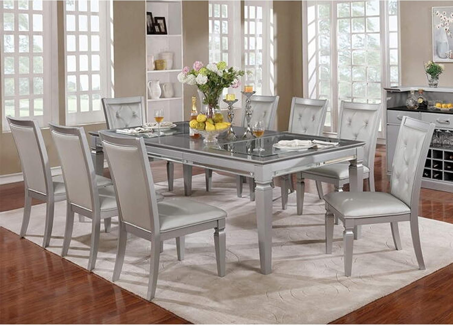 AA Warehousing Charlotte DiningTables, Silver Table