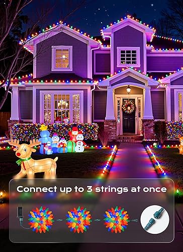 Miniatura 3 de Luces de Navidad C9 para exteriores, 72 pies, 110 luces LED C9, 8 modos y temporizador conectables, impermeables, para árbol de Navidad, luz de