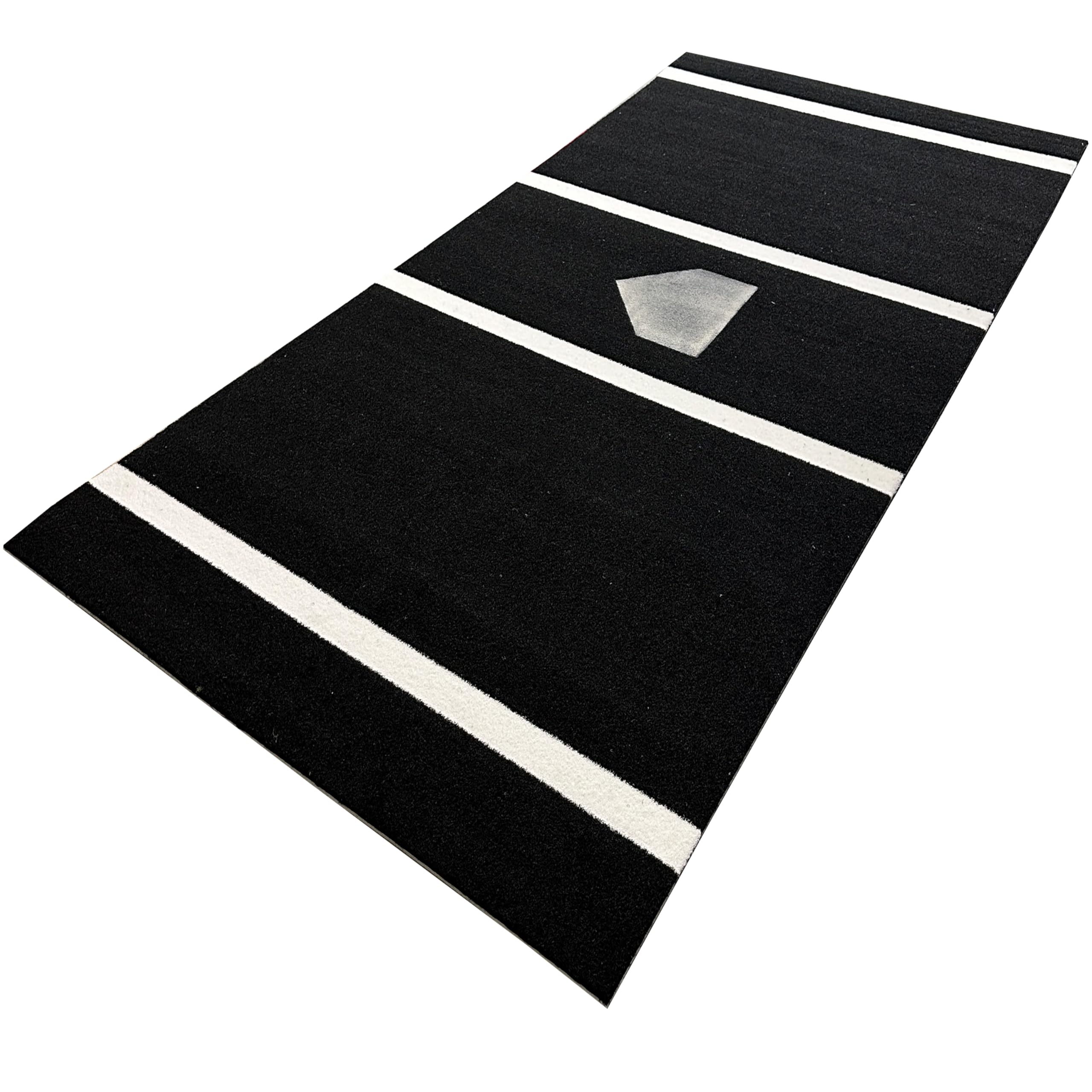 Black 6 Feet x 12 Feet Heavy Duty Baseball or Softball Hitting Batting Cage Field Practice Mat for Indoor or Outdoor Use with Nylon Atificial Grass