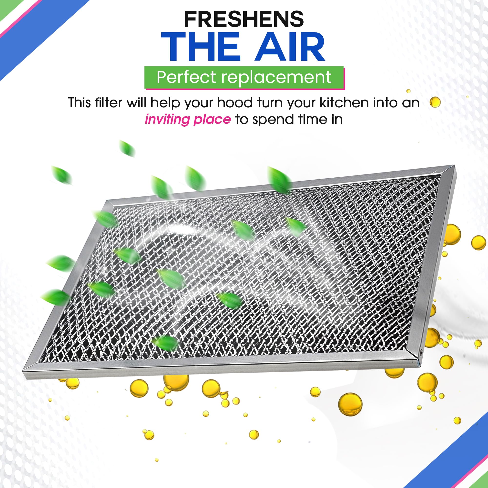 Filtro de campana extractora de 8.5 x 11.25 pulgadas para filtro de grasa de carbón combinado LL62F – Repuesto de filtro de campana extractora Broan sin conductos – Filtros de pantalla de malla