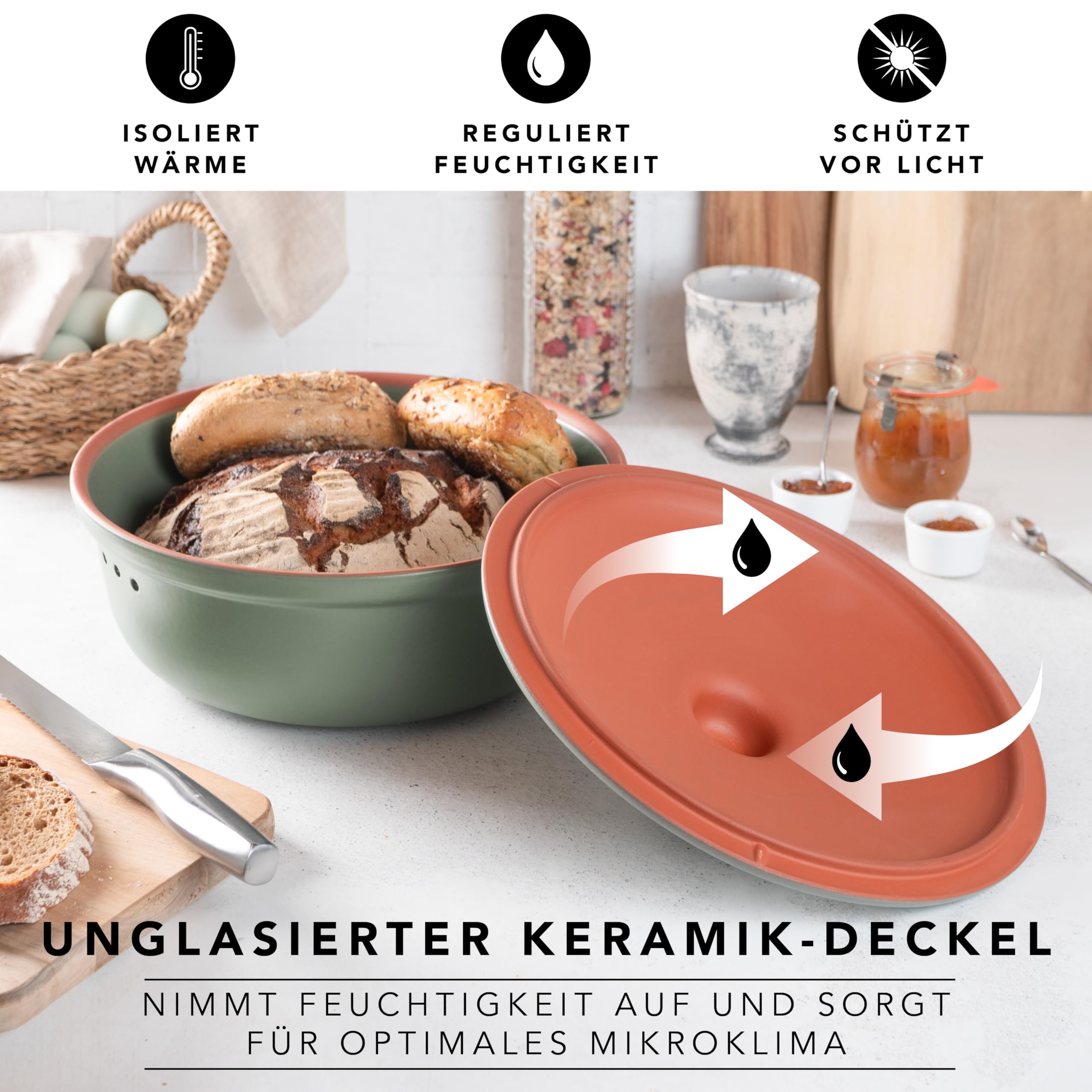 Romertopf Römertopf Brottopf rund Ø 30 cm – Bild 3
