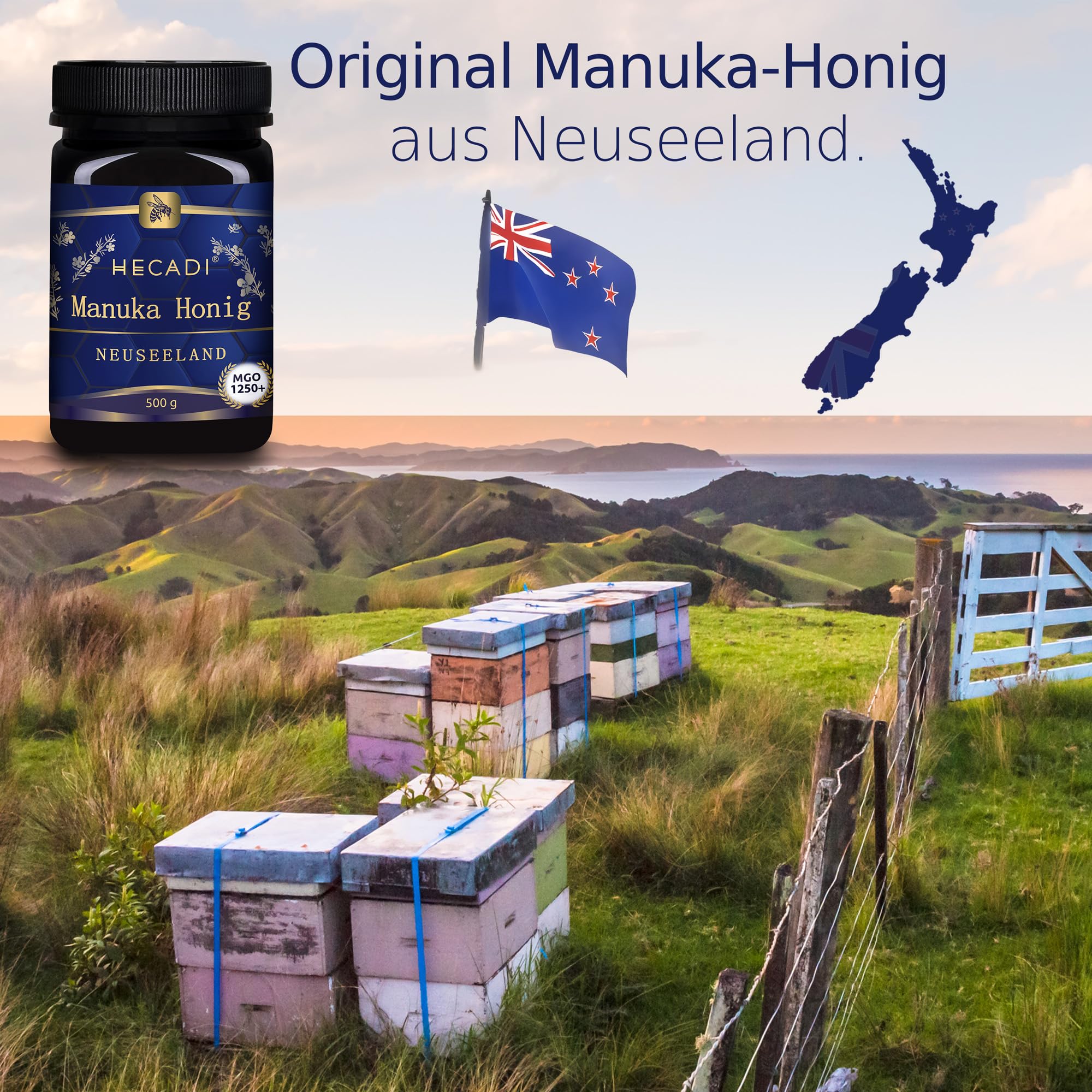 Miele di Manuka 1250+ Originale della Nuova Zelanda, con contenuto di MGO confermato 500g