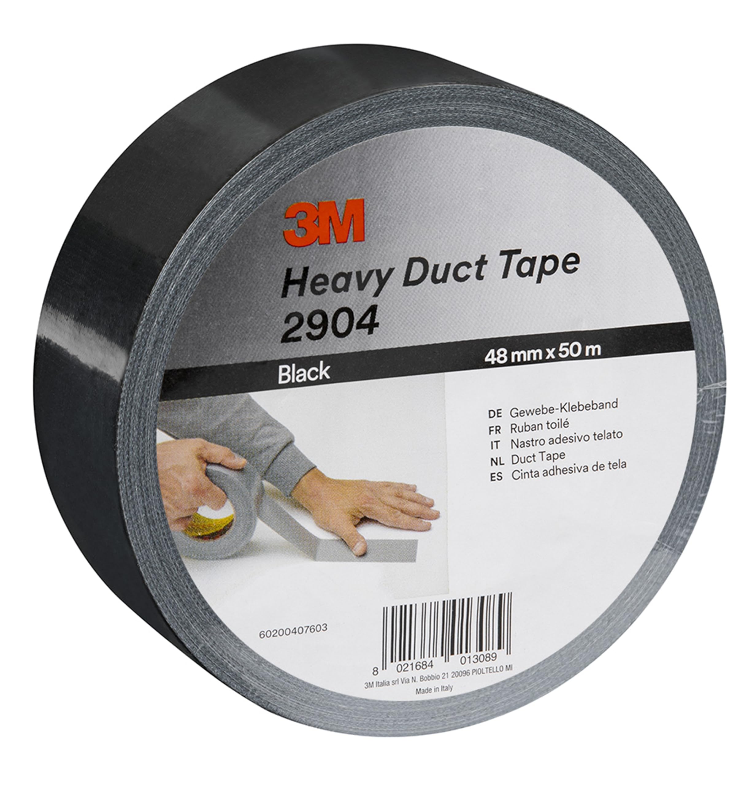 3M Nastro telato resistente 2904, Nero, 48 mm x 50 m, 1 Pezzo