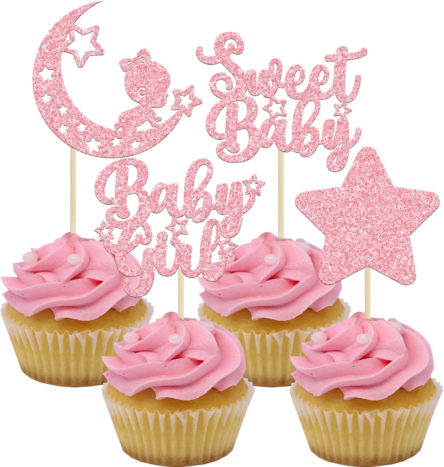 24 Piezas De Adornos Para Cupcakes Con Purpurina Negra Para Deportes, Fitness, Para Correr, Para Niños Y Niñas, Fiesta De Cumpleaños, Suministros De Decoración De Pasteles