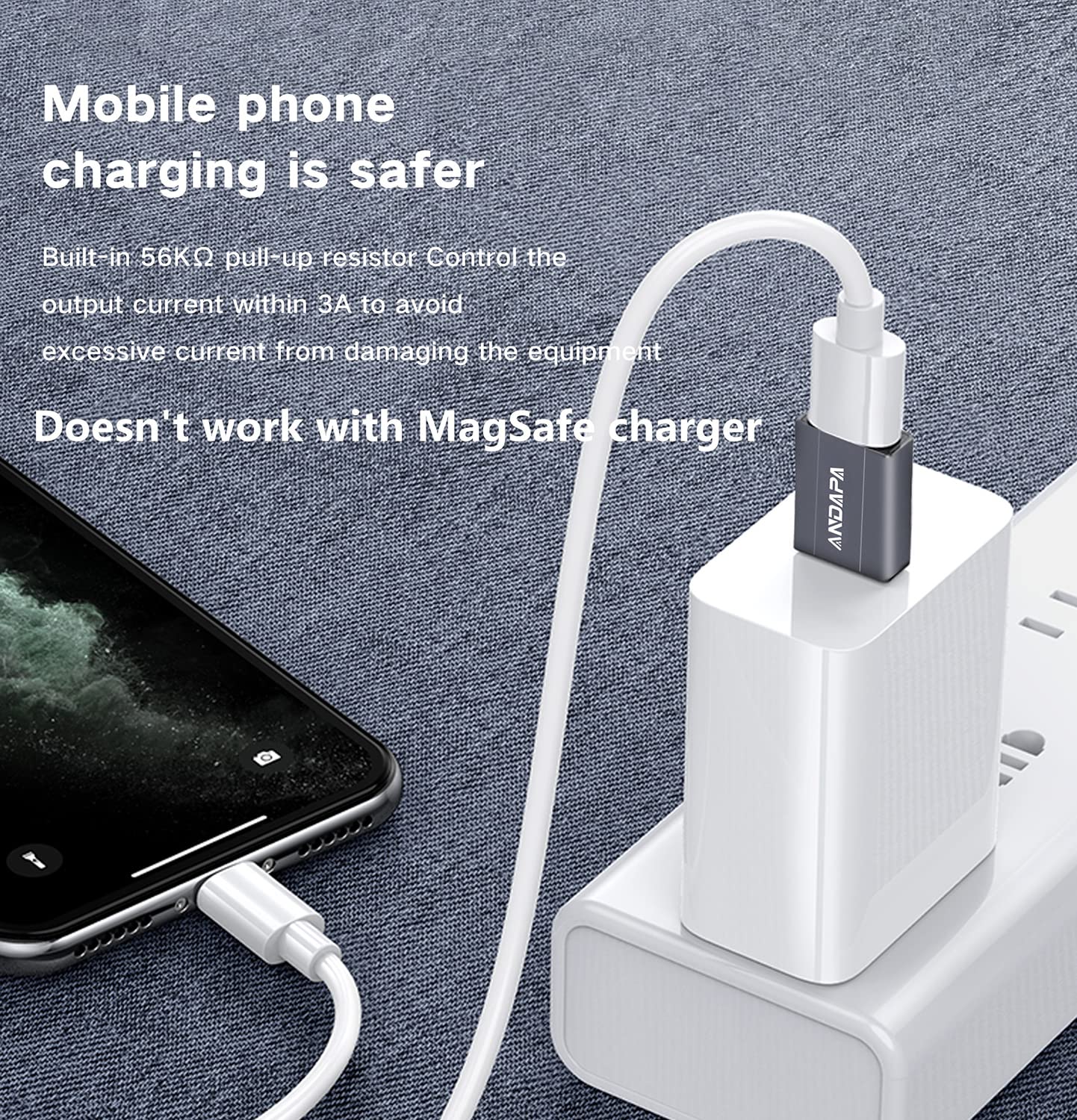 ANDAPA adattatore USB C a USB (4 pezzi), adattatore C a USB per iPhone 12 13 14 15 Mini Pro Max, Airpods, iPad Pro, Samsung Galaxy Note 10 20 21 S21 Plus, Google Pixel 5 4 4a 3A XL.