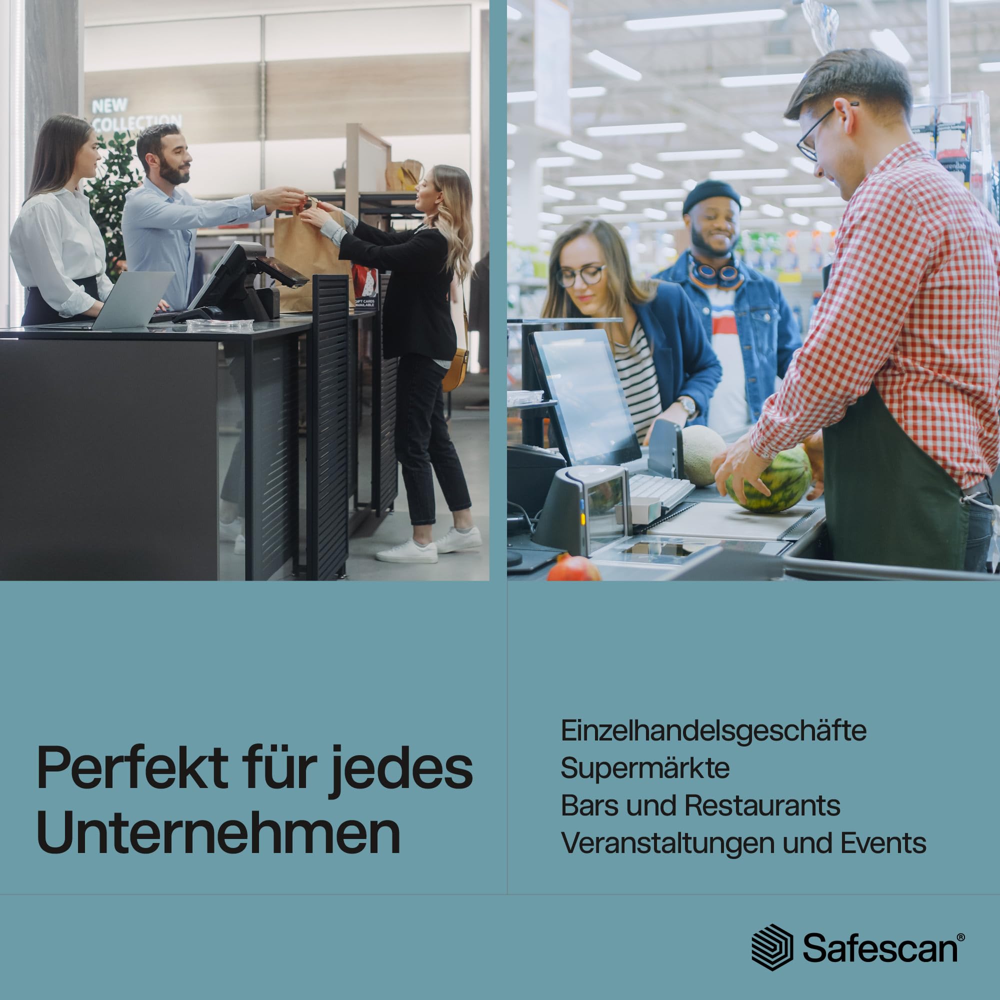 Safescan 6165 Geldzählmaschine, Wertzählung für Münzen und Banknoten, Vouchers und Chips - Münzzähler mit automatischer Münzrollenerkennung - die Geldwaage speichert individuelle Zählergebnisse