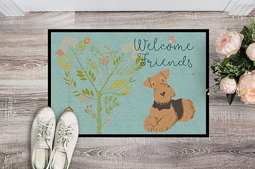 Miniatura 2 de Caroline's Treasures BB7625MAT - Felpudo de bienvenida Airedale Terrier de 18 x 27 pulgadas, tapete para puerta delantera, interior y exterior, para