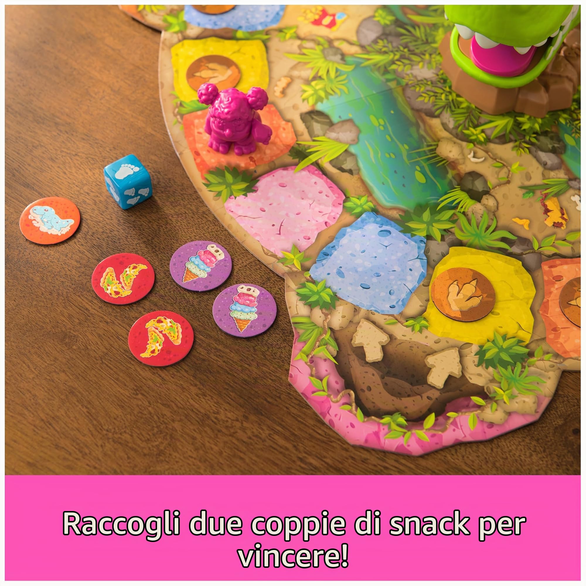Snack-O-Saurus Rex - Een interactief bordspel voor snackliefhebbers en dinofans, grappig familiespel, bordspel voor spelletjesavond met het hele gezin