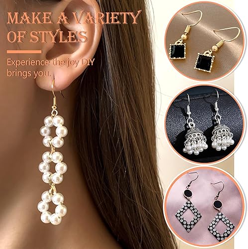 Miniatura 3 de TOAOB - Juego de 150 ganchos para aretes de 5 colores, hipoalergénicos y 1000 anillos de salto, 200 piezas de aretes para hacer aretes, fabricación