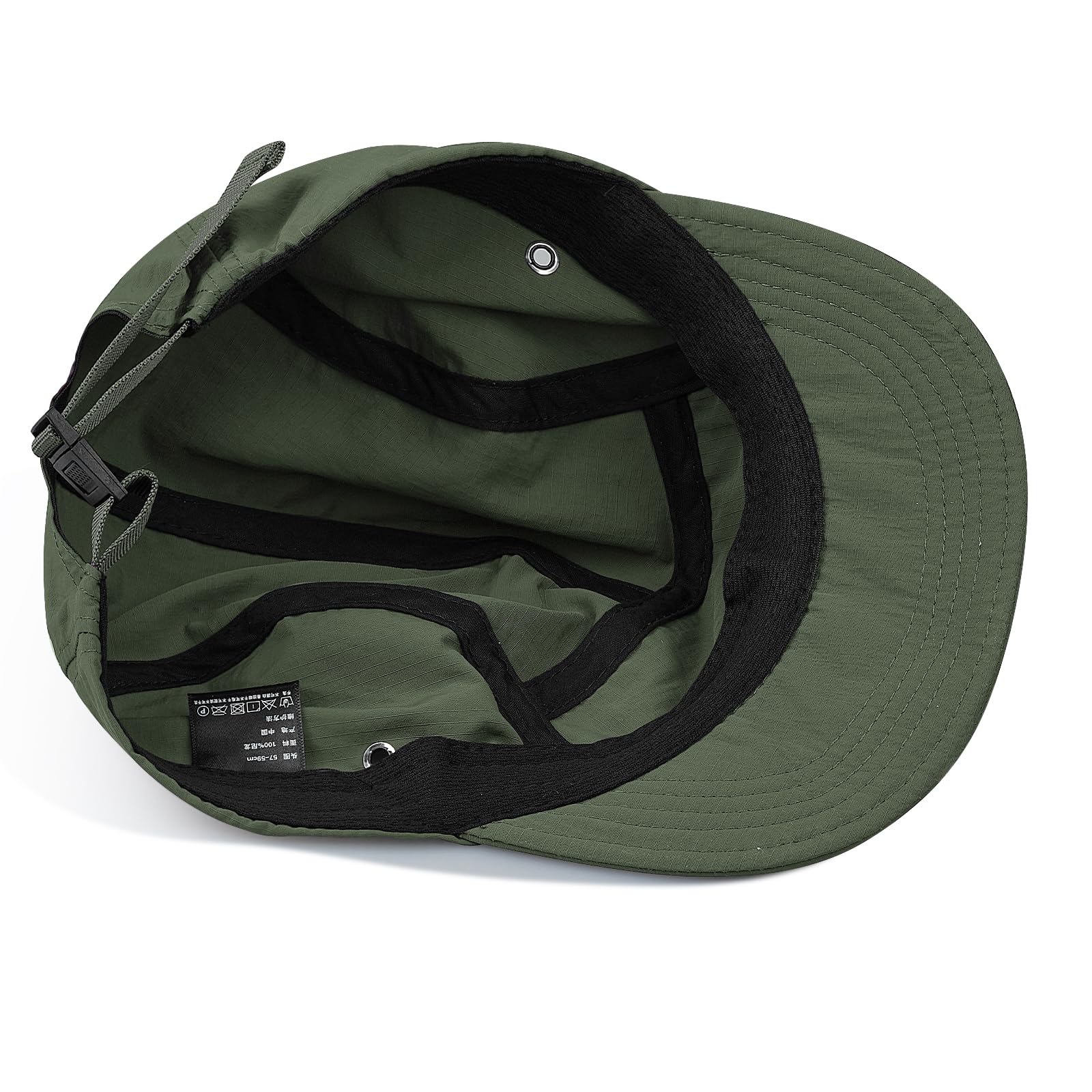 Sombreros de ala corta de secado rápido para hombres, 5 paneles, gorra de béisbol impermeable, gorra de senderismo al aire libre, gorra de cadete de factura plana, Cdus-ddy1-verde, Talla 8