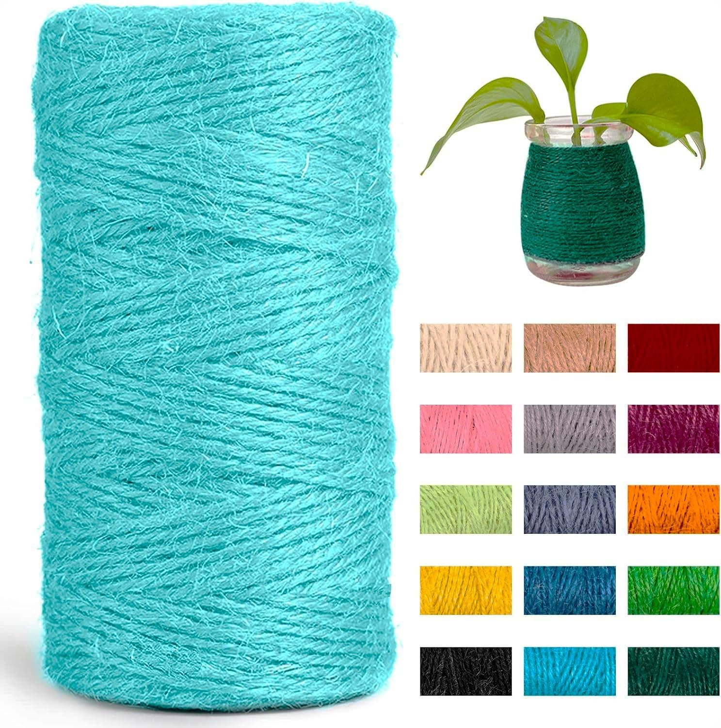 Richa Home Decor Jute Twine String 1.5mm x 80mtr Thick 2-Ply Natural Jute Rope Hemp Twine for Crafts Gift Wrapping Packing Gardening Wedding and Christmas Decorations (Sky Blue) (B0D12T9MDV) Amazon Price History, Amazon Price Tracker