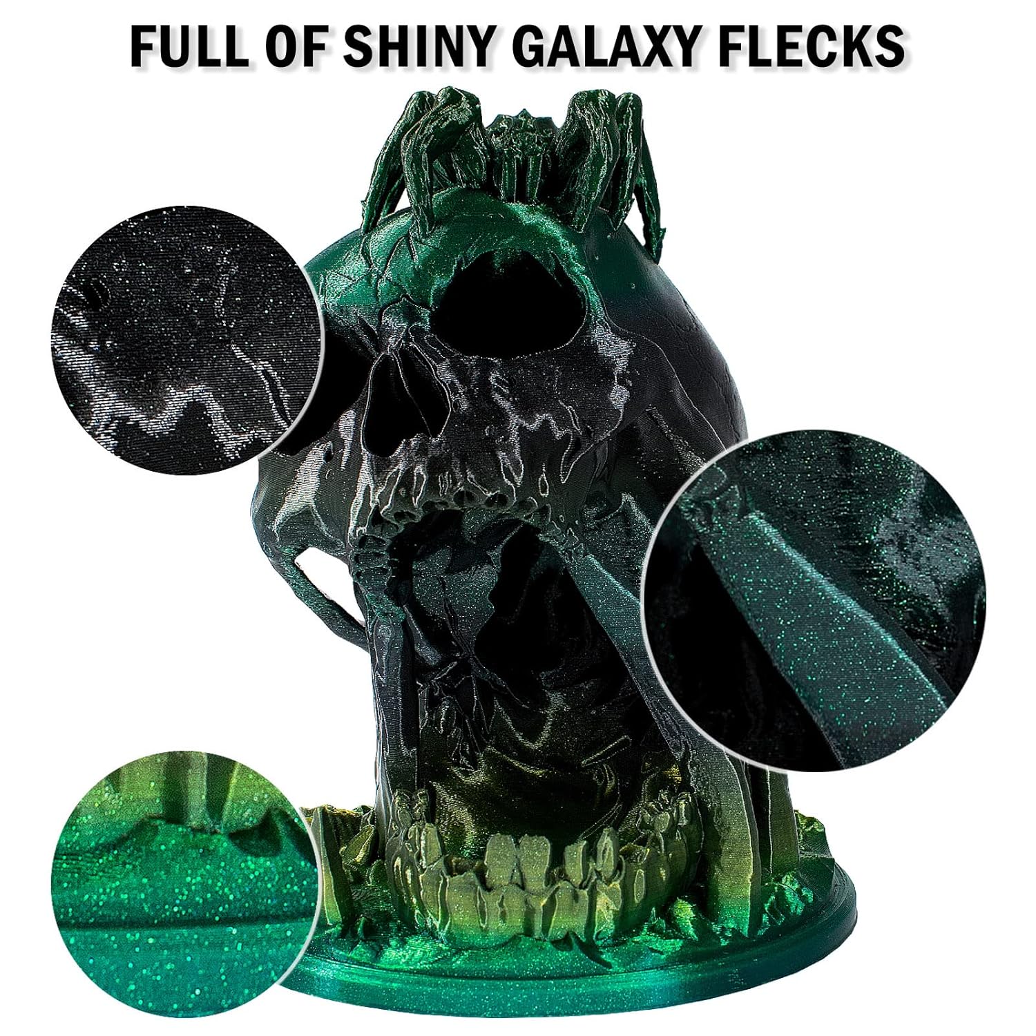 2 Pack PLA Filament 1.75mm, 3D Printer Filament Silk Black Purple with Silk Black Green Color Changing, Silk PLA Filament, 1kg+1kg