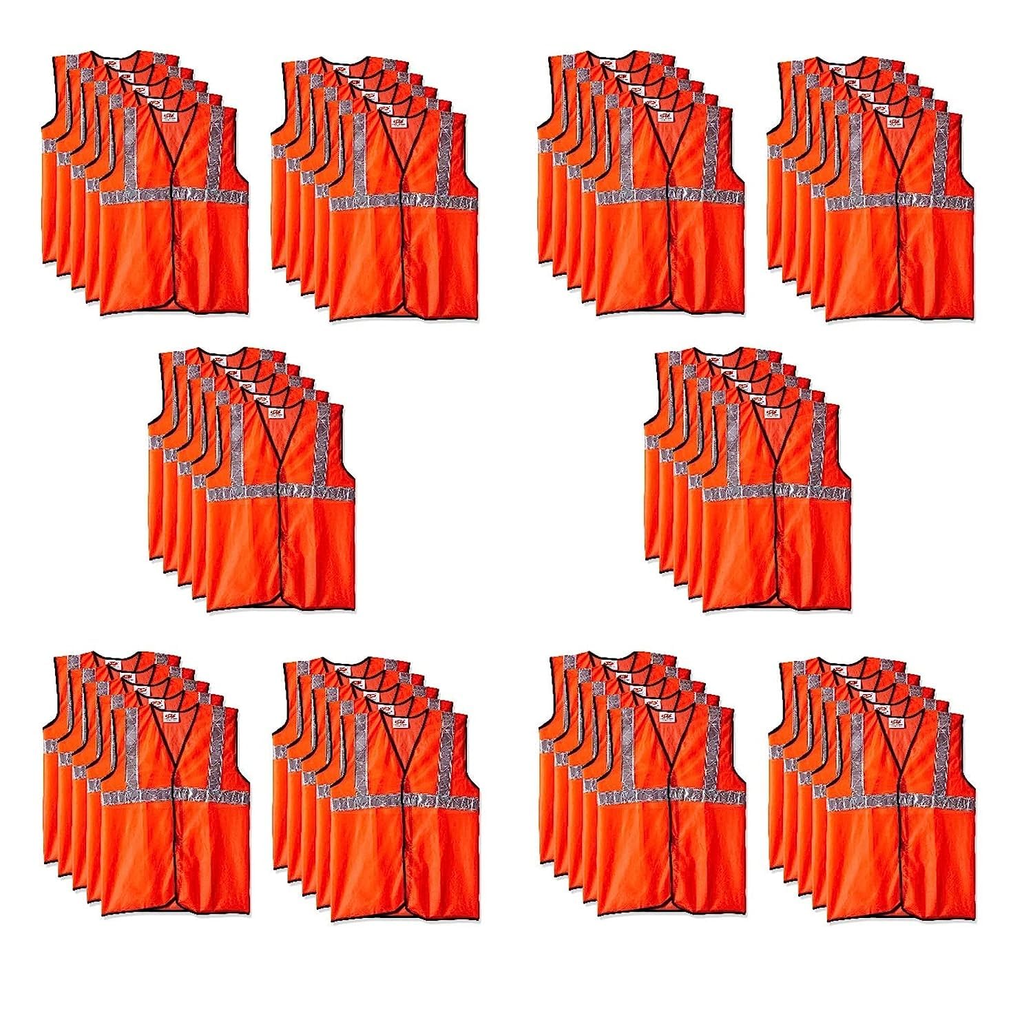 Orange Work Wear Reflective Front & Back Reflector Strips Safety Jacket Waistcoat for Industrial Workers, Road Safety, Airports, Construction, Hospitals, Radium Jacket (50, Reflector Size : 1 Inch) (B0C8DFH51P) Amazon Price History, Amazon Price Tracker