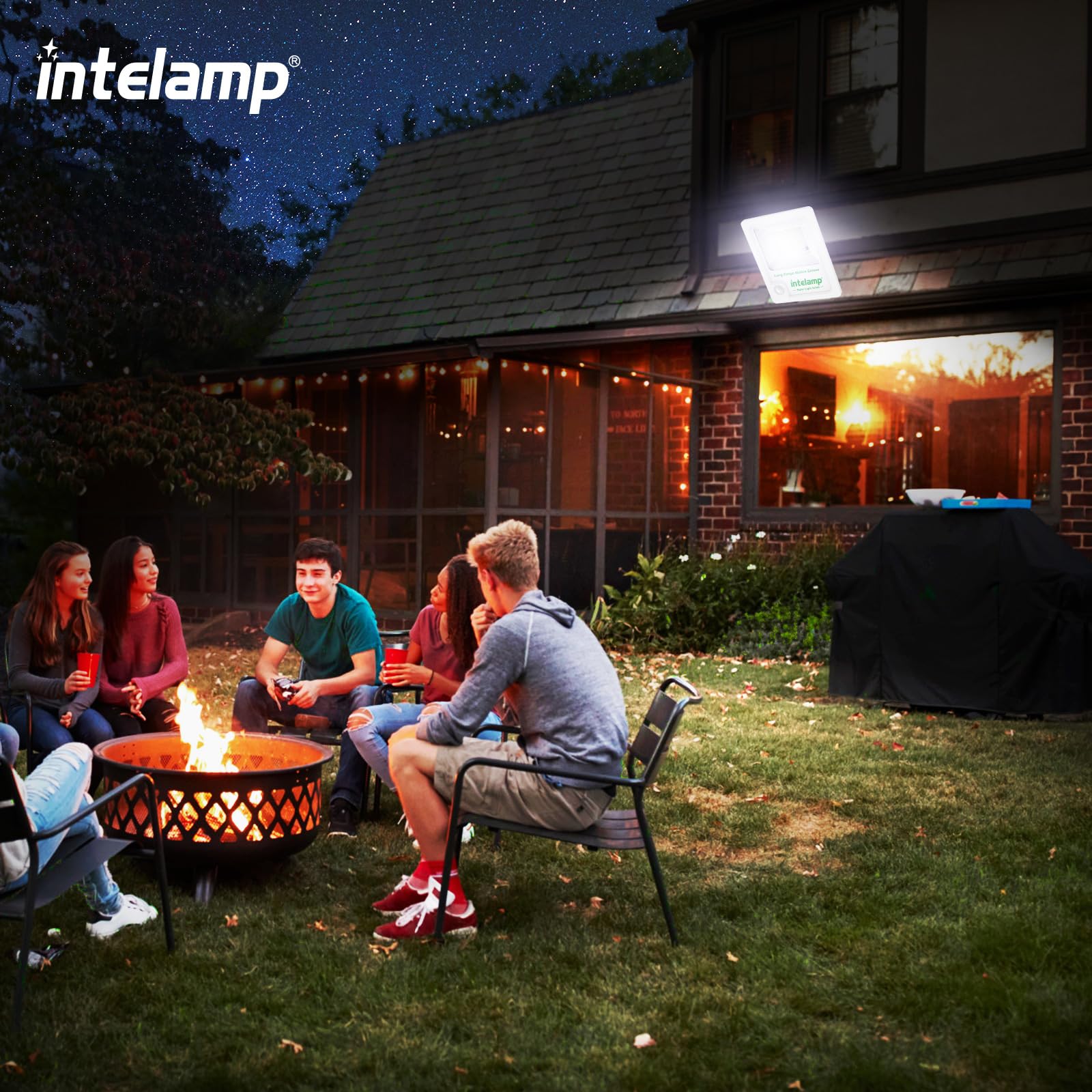 INTELAMP Solarlampen für außen mit Bewegungsmelder,12000mAh 3000LM | Solar Strahler Außen,Superhelles 170 LED solarleuchten für außen mit Fernbedienung Solarlampe für Außenbereich mit 5m Kabel