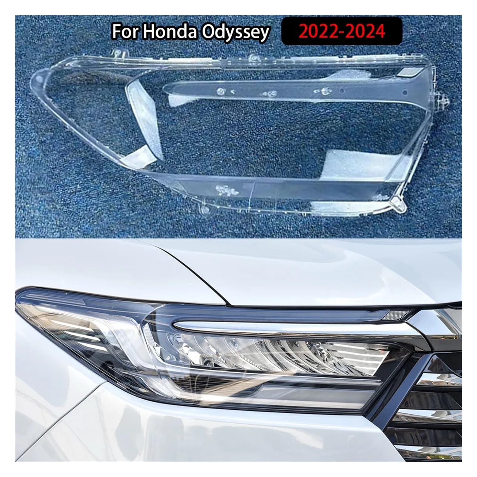 Osłona reflektora zamienna kompatybilna z Honda Odyssey 2022-2024 Osłona reflektora przezroczysta maska ​​osłona soczewki osłona reflektora(Right)
